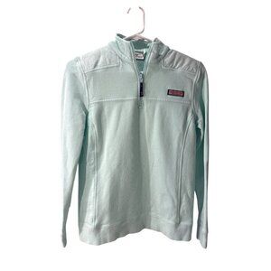 Vineyard Vines Women's 1/4 Zip Pullover Cotton Sweater Size XS Mint Green EUC